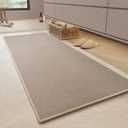 MontVoo Bathroom Runner Rug-Ultra Thin Non Slip Bath Mat Runner for Bathroom Mat Quick Dry,24"x47",Beige