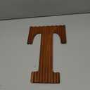COLLECTIVE HOME - 12" Metal Letters for Wall Decor, Corrugated Rusty Letters, Rustic Hanging Wall Decor, Monogram Hanging Farmhouse Decor, Alphabet Signs for Office Bedroom Living Room Kitchen (T)