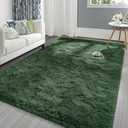 Pettop Fluffy Deep Green Area Rug for Bedroom Living Room, 72'x25' Super Soft Shaggy Plush Fuzzy Rugs for Girls Kids Boys, Non-Slip and Washable Rug for Nursery Classroom, Carpet for Rooms Decor