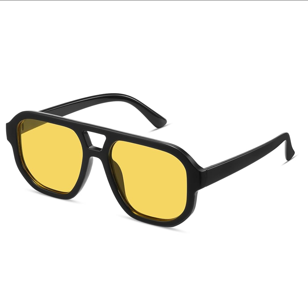 livho Trendy Polarized Square Aviator Sunglasses Women Men Square Eyewear Frame, Retro Sun Glasses for Women Men 2025 Shades