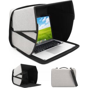 2 x Laptop Sun Shade for Working Outdoor - Computer Sunshade Bag Fits 13-16 inch Laptops PC Glare Shield Privacy Hood Case for Work Outside Travel