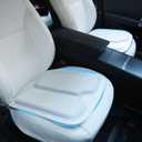 Car Seat Cushion White Premium Memory Foam Driver Seat Cushion to Improve Driving View Nappa Leather Bottom Seat Cover Anti-Slip Pad Cushion (2 Pieces/White)