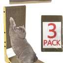 3-Pack WRBTA Cardboard cat Scratcher,L Shape Cat Scratch Pad Wall Mounted, Cat Scratching Cardboard with Ball Toy for Indoor, Cardboard Cat Scratcher with Double-Sided Usability.cat Scratching Post