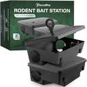 XTERMIPRO Rat & Mouse Bait Station - 2 Pack - Rat Bait Stations Mice Outdoor/Indoor - Tamper Resistant - Child & Pet Safe Rodent Bait Station - Outside Traps for Mice - Bait Box Pest Control
