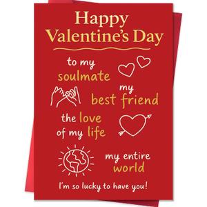 3 x Valentines Day Card,Valentines Day Cards Gifts for Him Her,Valentines Day Card for Husband Wife Boyfriend Girlfriend Fiancee Fiance Men Women with Sweet Message