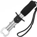 Fish Lip Gripper, Fishing Tools, Stainless Steel Fish Holder Tackle EVA Foam Handle with Wrist Strap Corrosion Resistant for Freshwater Saltwater Perfect Fishing Gift 2Pcs