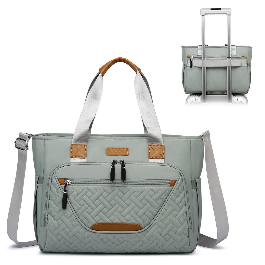 Diaper Bag Tote, Baby Diaper Bag for Mom with 16" Laptop Compartment, Travel Baby Bag for Easy to Carry of Wet Wipe & Bottles (Morandi Grey)