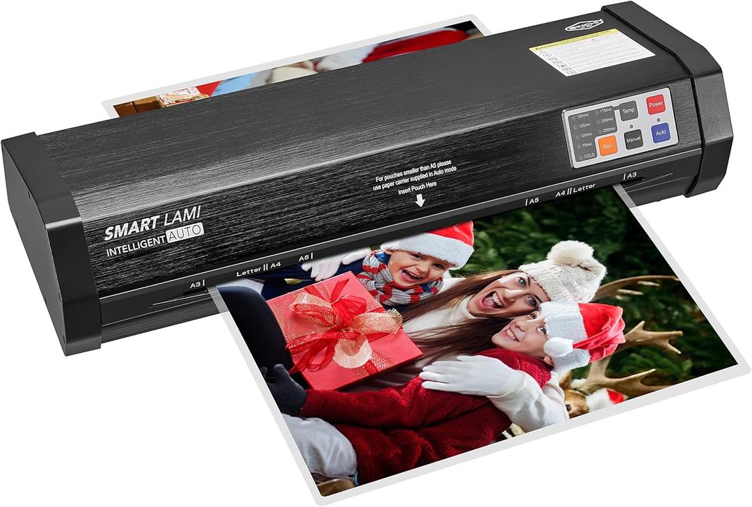 SINCHI Auto Sense, 50 Seconds Warm-up A3 Laminating Machine for Business/Office/School Max. 1000mm/min 75-250 Micron Never-Jam Heavy Duty Thermal Laminating Machine 