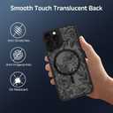 for iPhone 16 Pro Max Case, Black Floral Flower Pattern Print Magnetic Case [Compatible with MagSafe] [Translucent Matte] Slim Shockproof Protective Women Girls Phone Case 6.9", Floral Flower