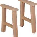 28" Wood Furniture Legs, Bench, Desk and Coffee Table Replacement Legs, Heavy Duty Furniture Feet, Square Unfinished Wooden Legs Set of 2, Home DIY Legs with Adjustable Levelers Screw-H Design, H28"×W20"