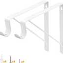 Yarssihha 2 Pack Closet Rod Bracket, 12 x 10.4 Inch Wall Mounted Closet Shelf Bracket, White Closet Rod Support Bracket with Screws