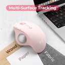 seenda Wireless Trackball Mouse, Ergonomic Bluetooth Rollerball Mouse Rechargeable, 3 Device Connection Optical Mice Adjustable DPI Thumb Control Mice Compatible for PC/Laptop/Windows/Mac - Rose Pink