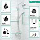 hansgrohe Croma Sliding Height Adjust Air Infusion, Rain AirPower Spray, QuickClean Showerpipe Shower Set in Chrome, 27169001 Small