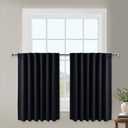 NICETOWN Blackout Curtain Blinds Window Panels - (Black Color) W29 x L30, Double Panels, Thermal Insulated Blackout Draperies for Living Room