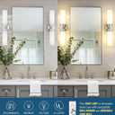 Emak Modern Brushed Nickel Bathroom Light Fixtures, 2-Light Vanity Lights for Mirror, 22 Inch Indoor Wall Sconces with Milk Glass Shade for Bathroom, Bedroom, Hallway, VL085-BN-ML-2