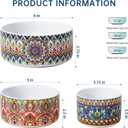 Henten Home Ceramic Serving Bowls with Lid, Boho Nesting Bowl Set of 3, 10/20/32 oz