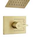 Brushed Gold Shower Fixtues, Tub and Shower Faucet Set Combo with 6 Inch Gold Shower Head and Tub Spout, Gold Shower Head and Handle Set (Valve Included)