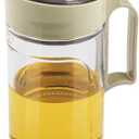 TENTA KITCHEN Oil Dispenser Vinegar Dispenser Maple Syrup Dispenser Glass Bottle Cruet No Drip Plastic Bottle Spout with Protective Cap Drip Free Pour Spout Restarant 22Oz (Beige 1PC)