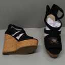 Allegra K Women's Platform Peep Toe Cutout Caged Cork Wedge Heel Sandals (Size 8.5)