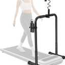 Walking Pad Handle Bar Only, Treadmill Handlebar with Phone Holder and Cup Holder, Fit Width 20.8 Inches Inside Walking Pad, 3 Adjustable Heights, Non-Slip Stable Base, Easy to Assemble