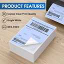 MaxGear 4" x 6" Direct Thermal Labels, 500 Fanfold Shipping Package Labels, Perforated White, Commercial Grade, Permanent Adhesive, Compatible with Most Thermal Printers, Blue