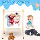 Queekay Baby Clothing Rack for Baby Shower Toddlers Wooden Kids Dress up Rack with Storage Shelf for Toddler Dogs Pets Small Clothes Kids Garment Closet(28.7" h, Natural)