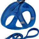 BOOMIBOO Dog Harness with Leash Set, No Pull Adjustable Reflective Step-in Puppy Pet Vest Harnesses for Small Medium Large Dogs and Cats, Blue M