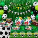 Soccer Party Supplies for 24 Guests, Soccer Birthday Decorations Set with Plates Cups Napkins Tablecloth Balloons Banner & Cutlery, Soccer Theme Party Decorations for Game Day Sports Celebration