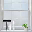 rabbitgoo Frosted Glass Window Privacy Film, No Glue, Anti-Glare Heat Blocking, Easy to Install, Renter Friendly Removable Opaque Bathroom Window Clings for Glass, 35.4" x 157.4"