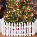 Zhanmai 40 Pcs Christmas Tree Fence White Plastic Picket Fence Decorative Border Small Garden Picket Fence Christmas Tree Fence Barrier for Dogs Weeding Party Garden Home Decorations 11.81 x 3.94 Inch