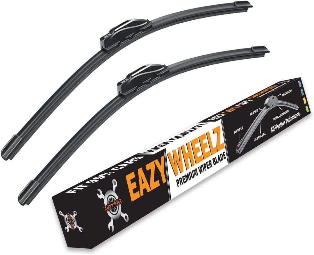 Windshield Wiper Blades (Pack of 2) | Premium OEM Quality All-Season Blades | Quiet, Stable Armor Frame Design | Universal Fit for Front & Rear Us (24'' + 19'' (pair for front windshield))