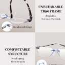 LUFF 3 Pack Rimless Half Moon Reading Glasses TR90 Flexible Lightweight Readers Women Men Blue Light Computer Eyeglasses