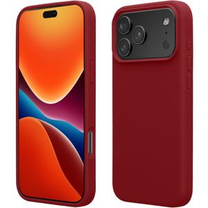 kwmobile Case Compatible with Apple iPhone 17 Pro Case - TPU Silicone Phone Cover with Soft Finish - Rhubarb Red