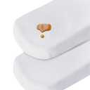 Bassinet Sheets Waterproof 2 Pack Bassinet Mattress Protector Cotton Fitted Cradle Sheets Set for Oval Rectangle Hourglass Mattres, Soft Breathable Mattress Pad Cover Baby Girl Boy, White, Perfect Snug Fit: Measuring 32" X 16"x 4"