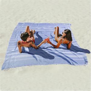 Giant Huge Thin Boho Throw Blanket Turkish Beach Blanket Towel Jumbo Extra Large XL XXL Big Oversized Outdoor Picnic Accessories Travel Essentials for Family Camping Gears Must Haves Yard Mat Navy