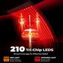 LTW Upgraded 210 LEDs Red Light Therapy Belt for Pain Relief, 49" x 9" | 5 Light Intensity × 4 Vibration × 4 Pulse Levels | 660nm & 850nm Near-Infrared Wrap | Plug-In | Adjustable Straps