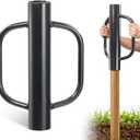 T Post Driver, 12 LB Metal Fence Post Driver with Handle, 2.7" Inner Diameter Manual Post Pounder, Heavy Duty Tpost Driver, Hand Post Rammer for U Fence Posts, T Posts, Wooden Posts, 17 Inch Black