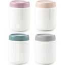 getstar Canisters Sets for the Kitchen, 16 oz Flour Sugar Storage Containers, Ceramic Kitchen Canisters for Countertop Set of 4 with Airtight Lids (White)