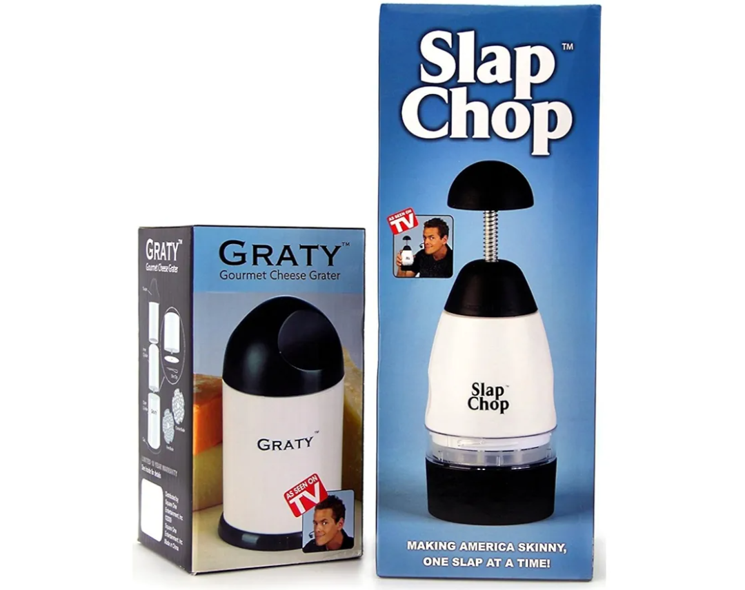 Original Slap Chop Slicer with Stainless Steel Blades & Cheese Graty | Manual Food Chopper & Twist Grater for Cheese, Vegetables, Salad Toppings, & More | Lightweight & Easy to Clean