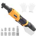 Cordless Ratchet Wrench 3/8" for Dewalt 20V Battery,75 ft-lbs Electric Wrench with 1/2"&1/4" Adapters,3" Extension Bar Replace for DCF510B(Not Battery Included)