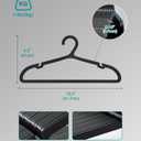 100 Pack Clothes Hangers, Non Slip Plastic Coat Hangers, Space Saving Hangers, Heavy Duty, Hanging Dry Wet Clothes, 16.4" x 8.3", Black, UAPY05100B