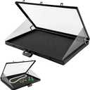 34" x 22" Card Display Case,Black Aluminum Lockable Trading Card Case with Handle,Trade Show Display Case for Sports Card/TCG/Jewelry Collection Black