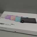 MPTOG Colorful Wireless Computer Keyboard and Mouse Combo with Round Typewriter Keycaps, Retro Design, Power Switch, Ergonomic Design, 2.4GHz Wireless for Windows, Mac, PC (Blue-Colorful)