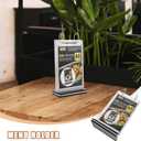 Operitacx A6 Acrylic Menu Display Stand Tabletop Menu Holder with Stable Base Flip Card Organizer for Restaurants Bars Shops Events 8.26X4.52X2.36 Inches