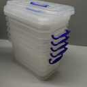 6-Pack Clear Storage Box 7 Quart, Plastic Storage Latch Bins with Handle 6.5 Liter