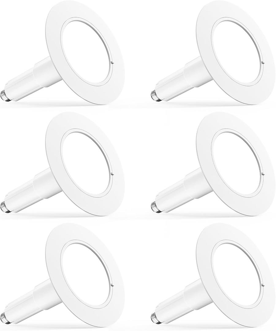 Amico 5/6 inch 5CCT LED Recessed Lighting 6 Pack, 12W=100W, 950LM Adjustable Can Lights, 2700K/3000K/4000K/5000K/6000K Selectable, Dimmable, IC & Damp Rated, Retrofit Installation - ETL & FCC
