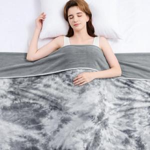 Topcee Cooling Throw Blanket for Night Sweats Decorative Tie Dye, Absorbs Heat to Keep Cool on Warm Nights, Q-Max 0.5 Cooling Blankets for Hot Sleepers, Cool Lightweight Sofa Throw Blanket (50"x70") (01-grey Watercolor)