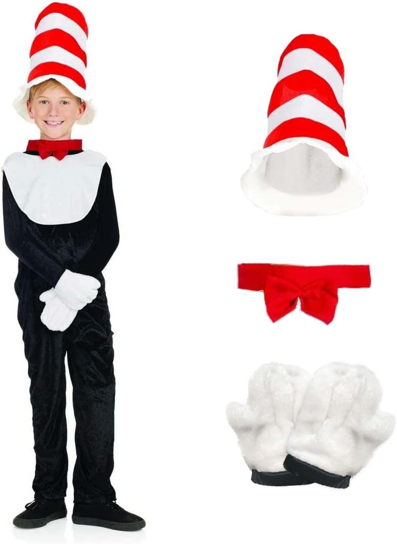 fun shack Kids Cat Costume Tale Book Costume Halloween Book Character Costumes for Kids (Medium)