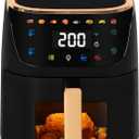 Panana 8QT Large Air Fryer Compact, 8 Preset Menus Airfryer, One-Touch Digital Control Presets, Touchscreen Display, Dishwasher Safe, Nonstick, Fit for Family (Black)