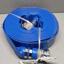2" x 100 ft Backwash Hose for Swimming Pools, Heavy Duty PVC Water Lay Flat Discharge Hose,Durable Pool Drain Hose with Aluminum Camlock C and E Fittings for Pump And Filters